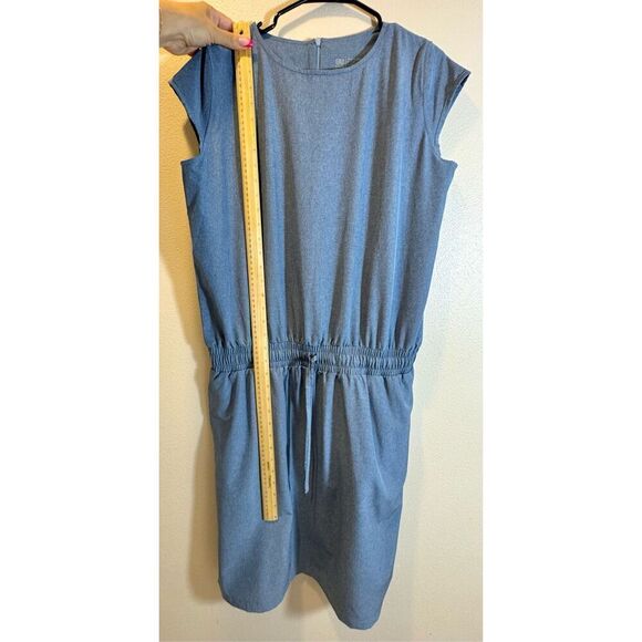 NWOT Albion Fit Going Places Light Chambray Cap Sleeve Dress Large - Picture 8 of 13